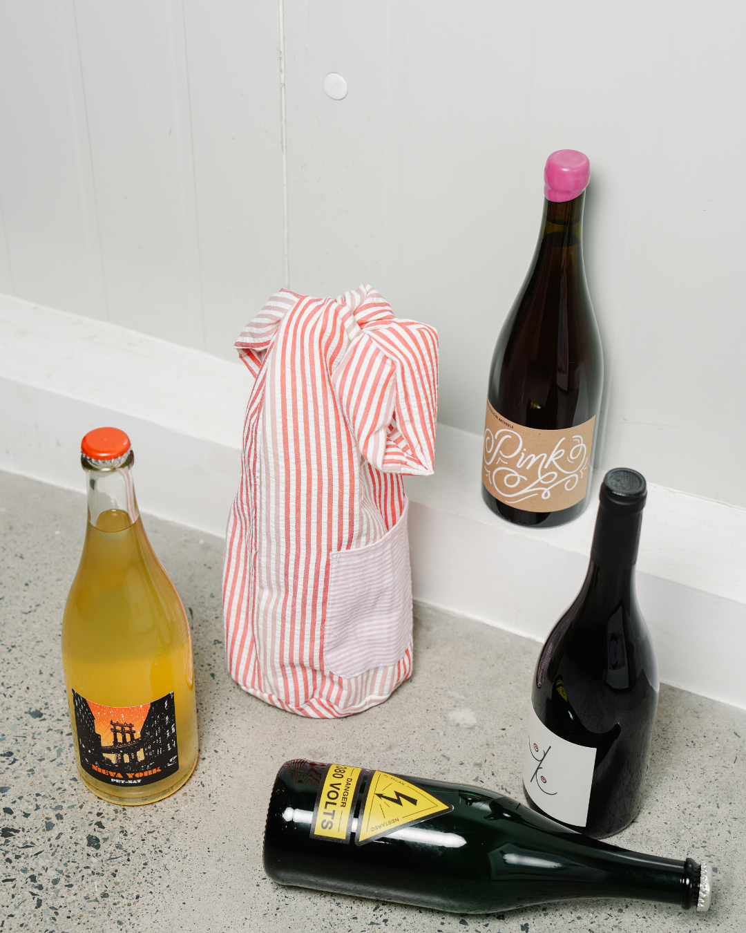 Striped BB Wine Bag