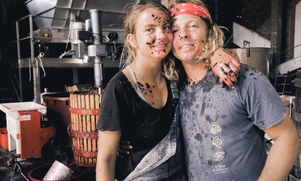 Natural winemakers Dido & Jurriaan Morsink of Spanish natural wine brand Fruita Analogica