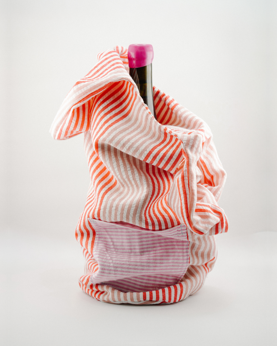 Striped BB Wine Bag